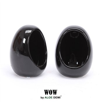 Deco WOW Egg Black 12cm 10cm Q275