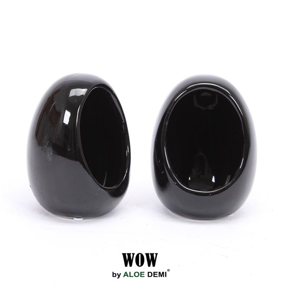 Deco WOW Egg Black 12cm 10cm Q275